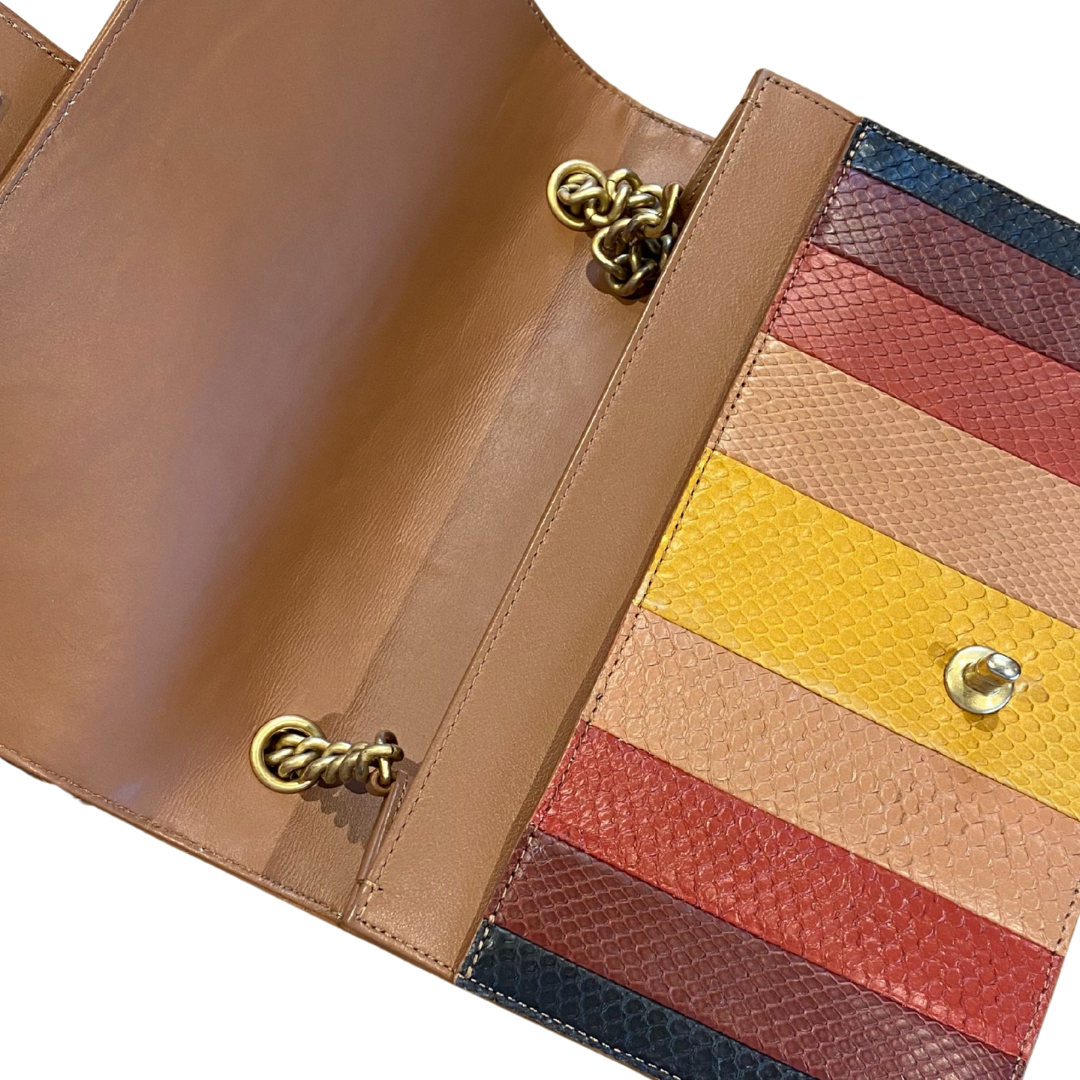 Tan Chain Flap Bag