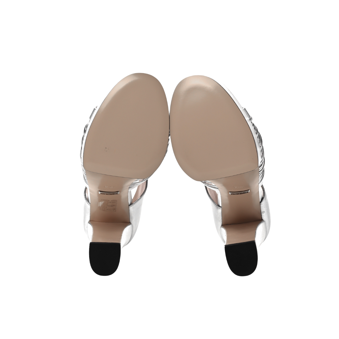 Silver Nappa Crawford Knotted Platform Sandal