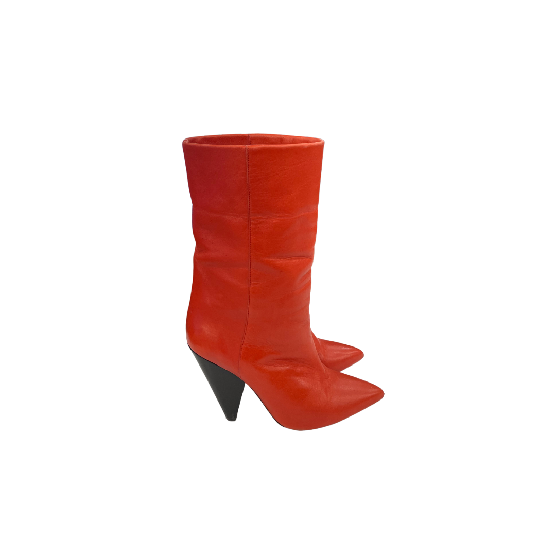 Red Leather Lexing Boot