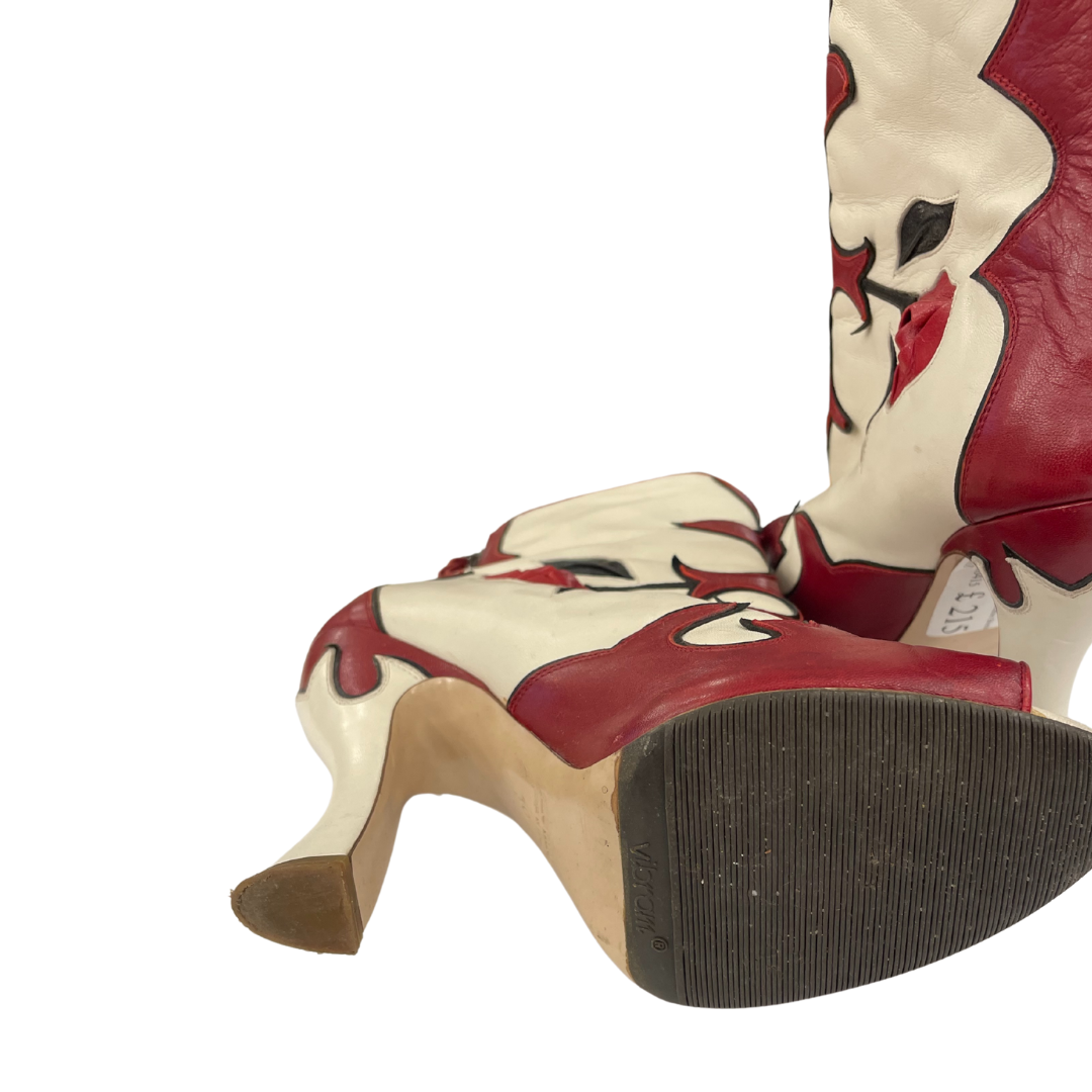 Peep Toe Rose leather Ankle Boot