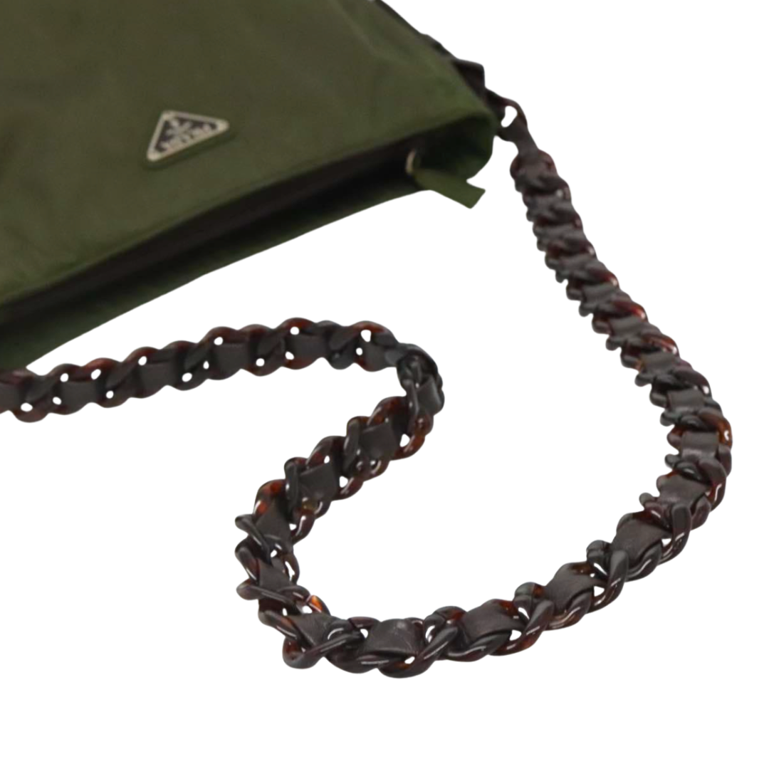 Khaki Nylon Chain Bag
