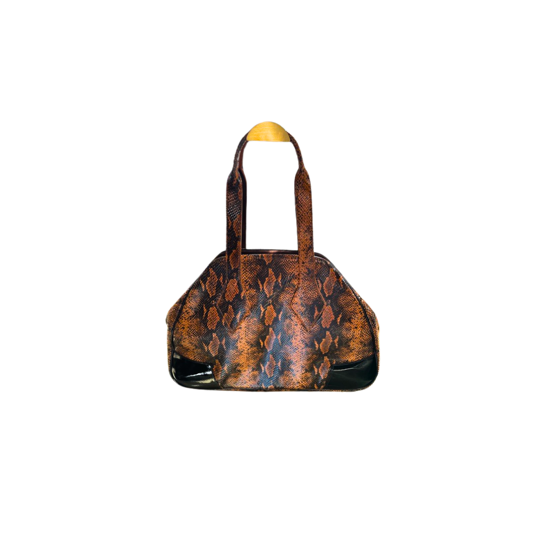 Yasmine Embossed Snake Leather Tote Bag