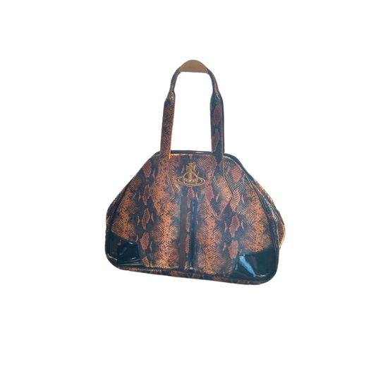 Yasmine Embossed Snake Leather Tote Bag