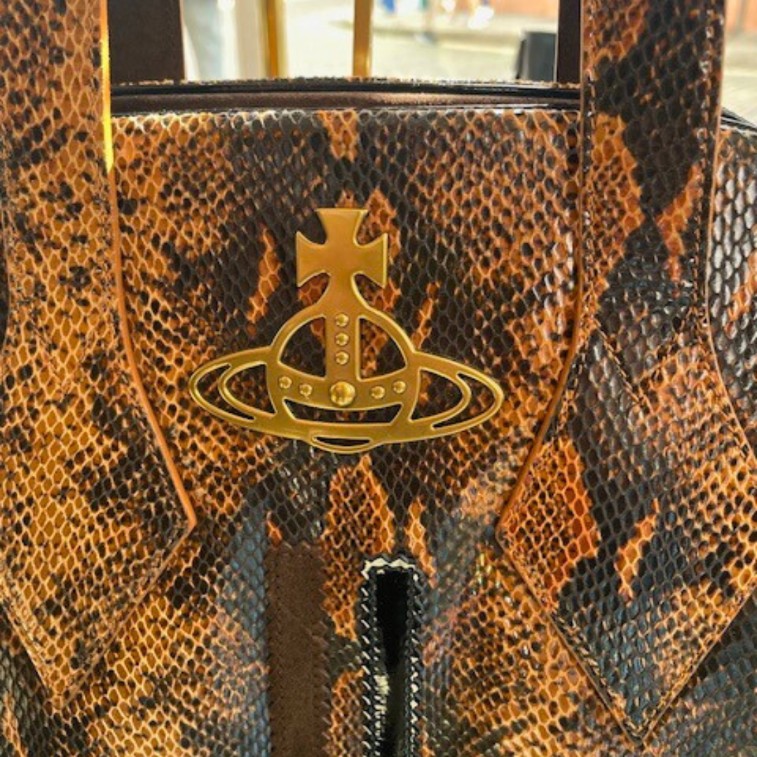 Yasmine Embossed Snake Leather Tote Bag