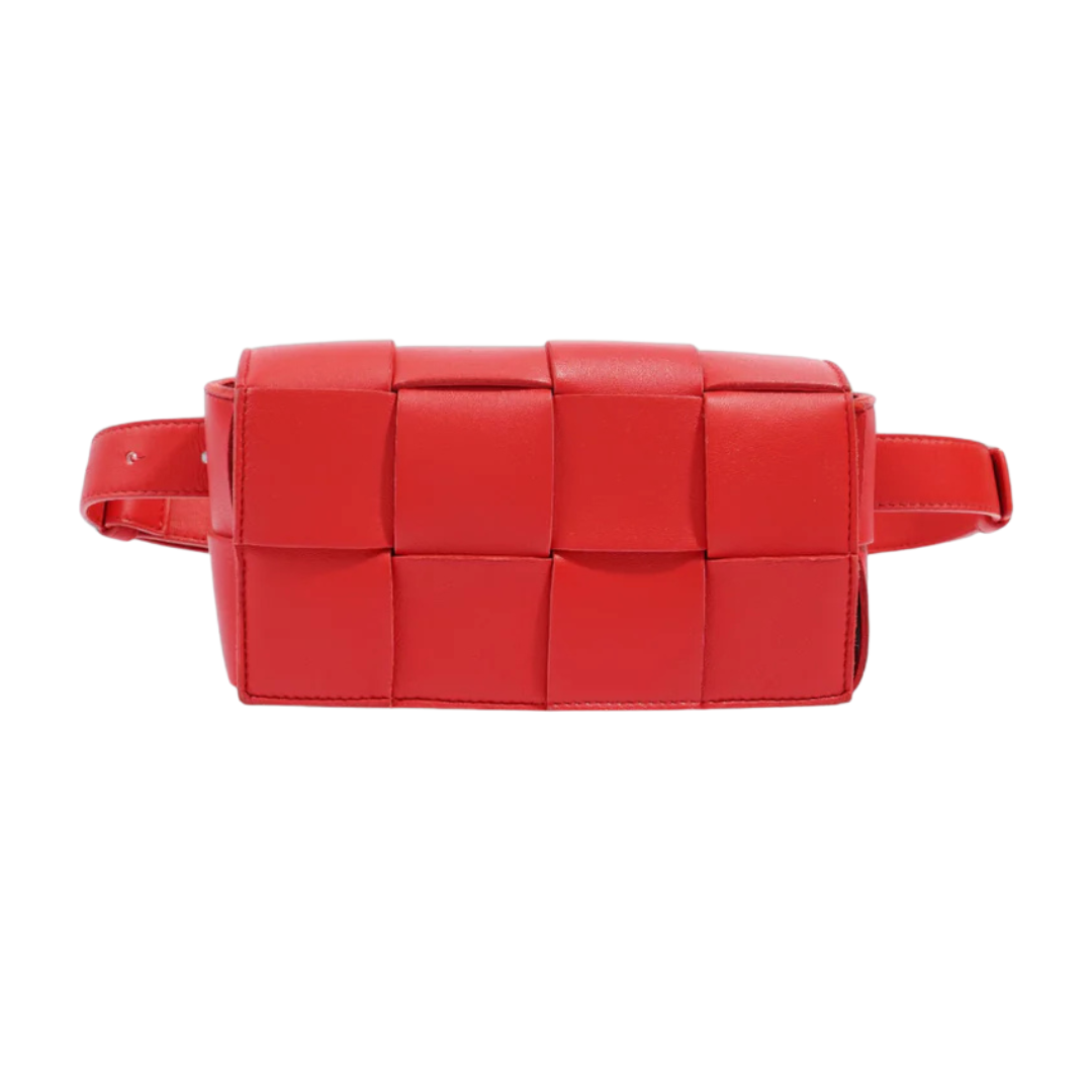 Red Woven belt Bag