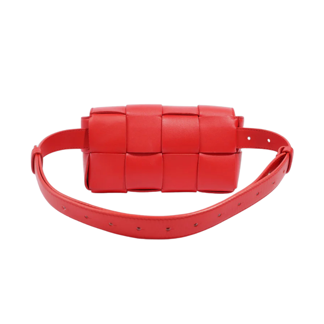 Red Woven belt Bag