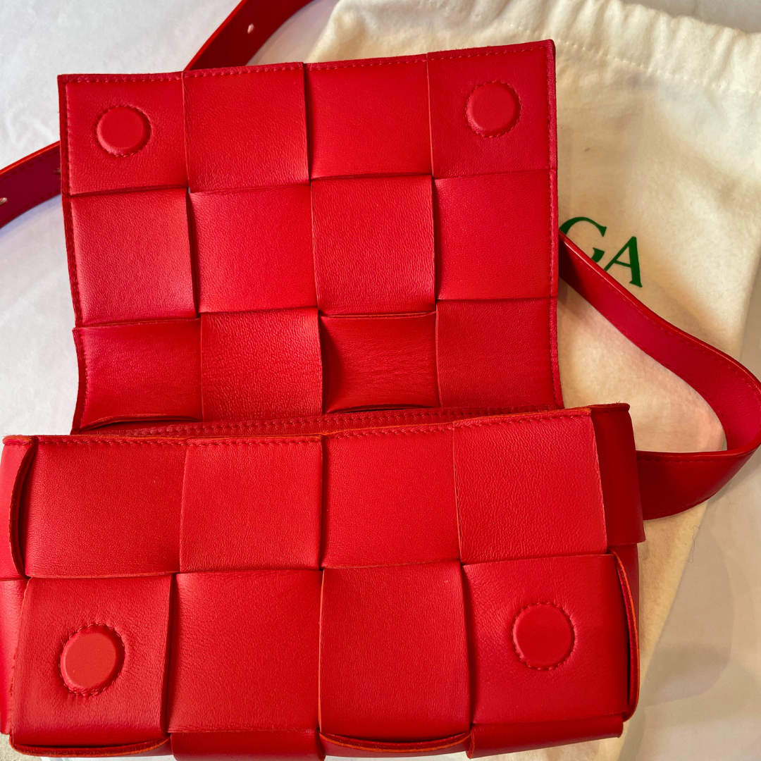 Red Woven belt Bag