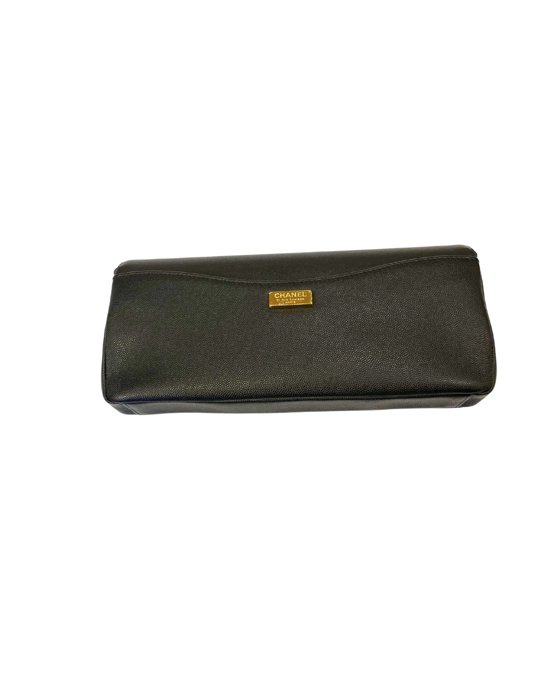 Black caviar Leather gold Captain Clutch 2019