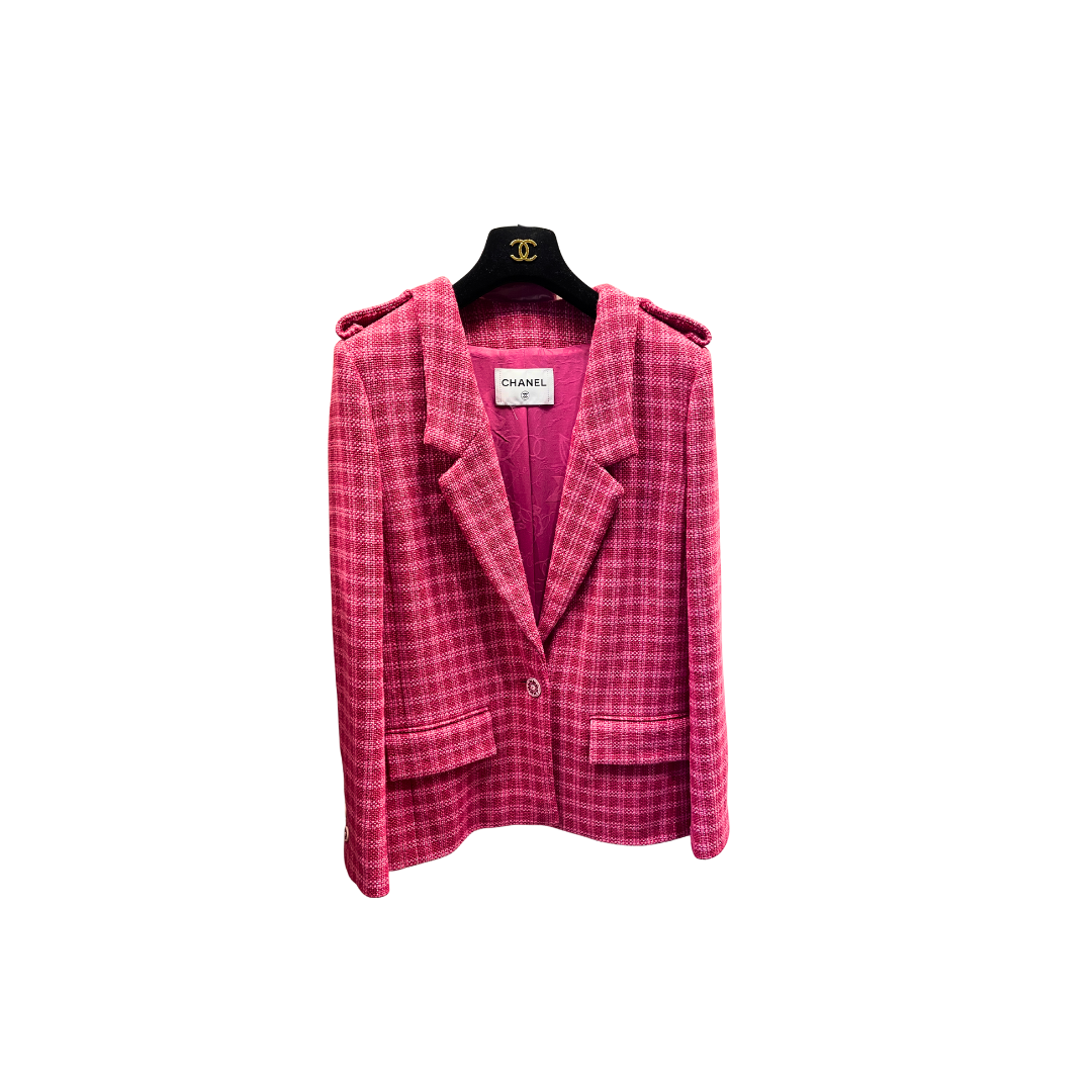 Fuchsia Pink Plaid Jacket