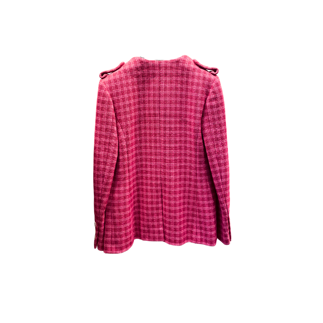 Fuchsia Pink Plaid Jacket
