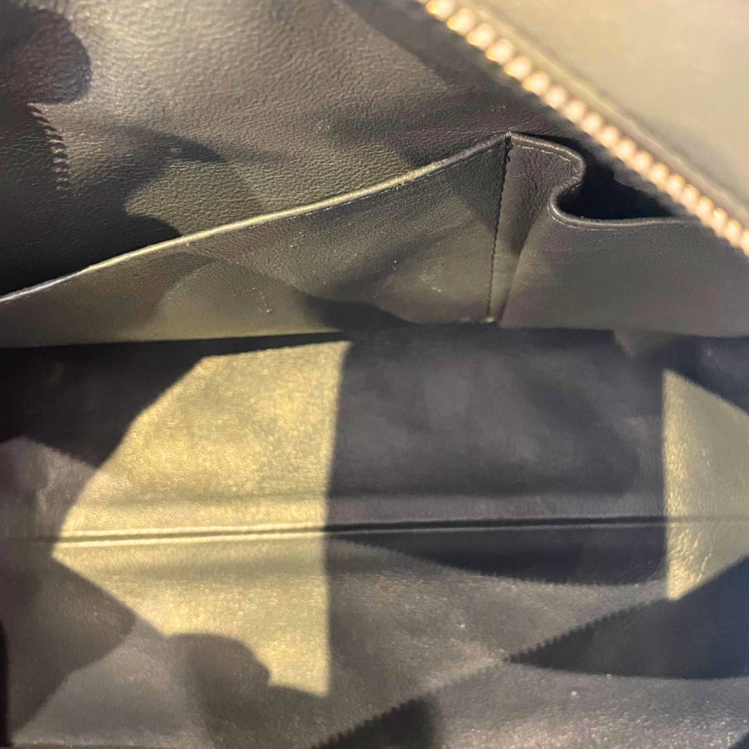 Grey Leather Shoulder Bag