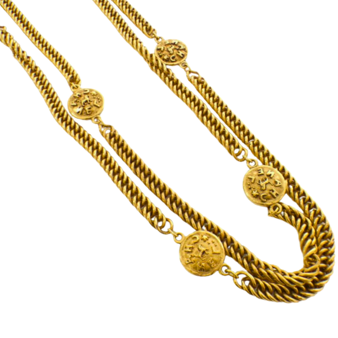 Vintage Gold plated Medallion Necklace