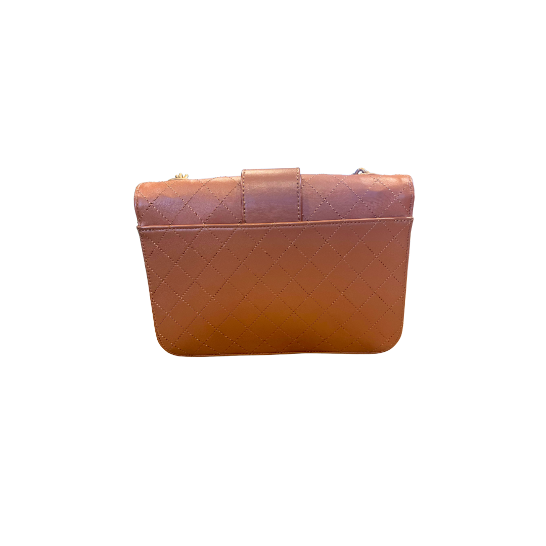 Tan Chain Flap Bag