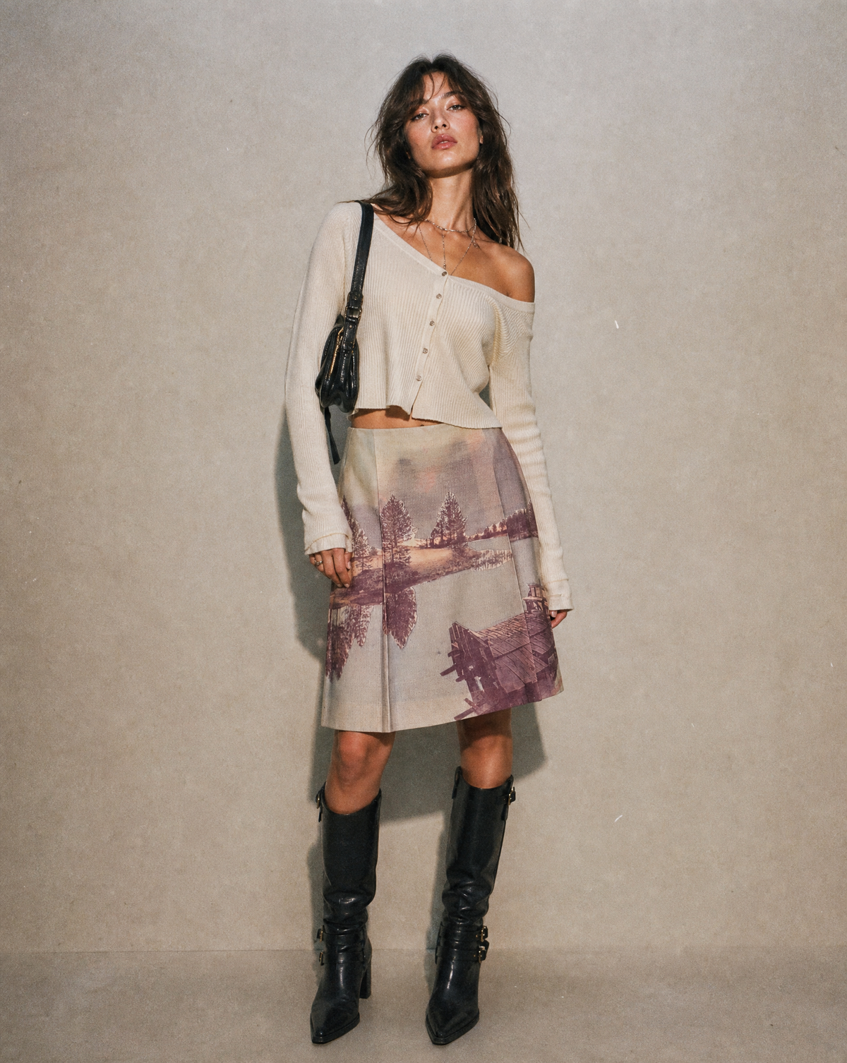 Pirelli Box Pleat Midi Skirt
