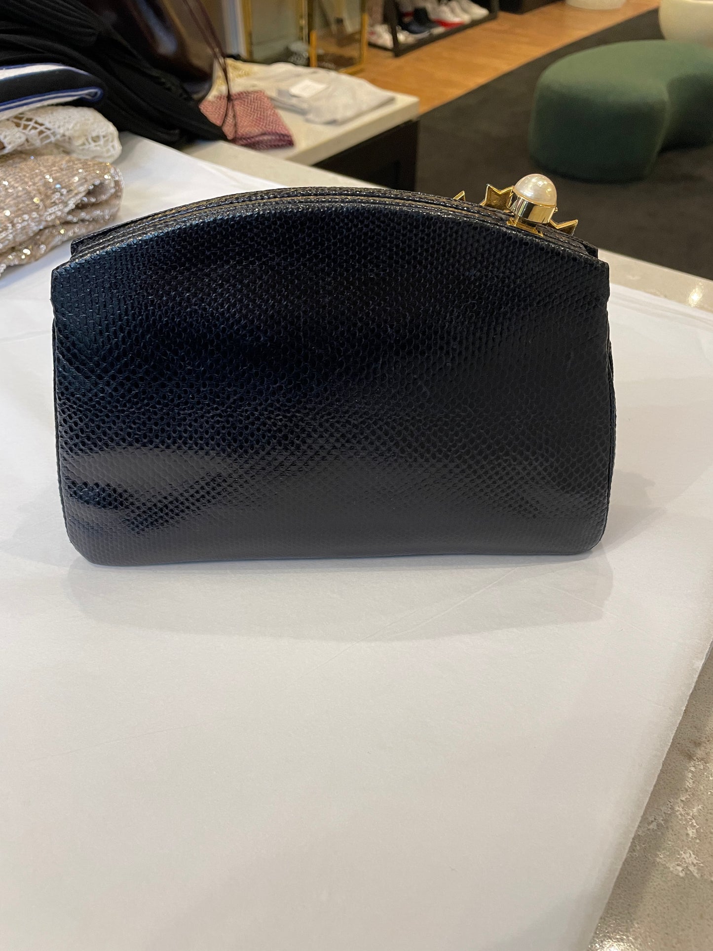 Navy Star Lizard Clutch/crossbody