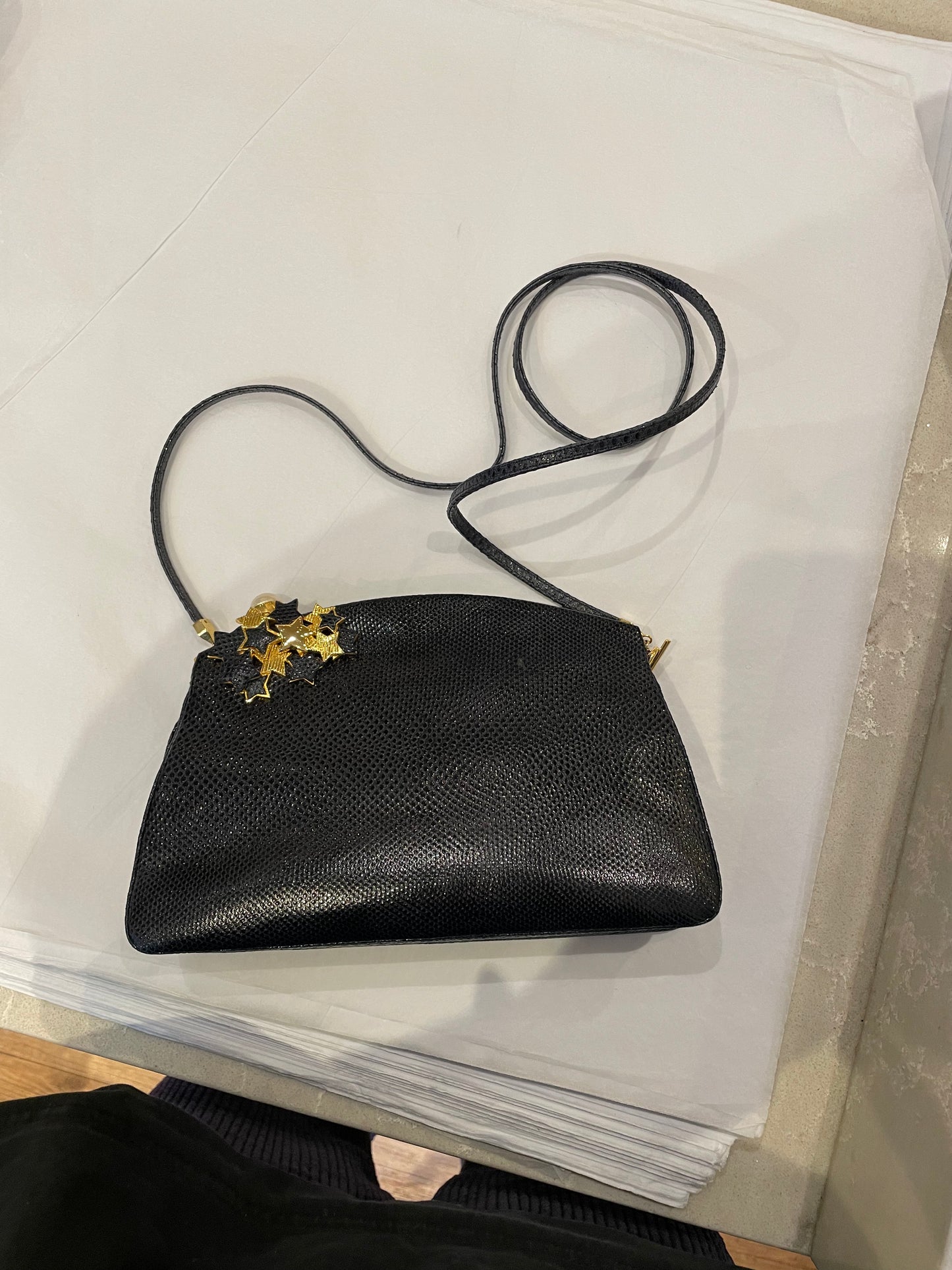 Navy Star Lizard Clutch/crossbody