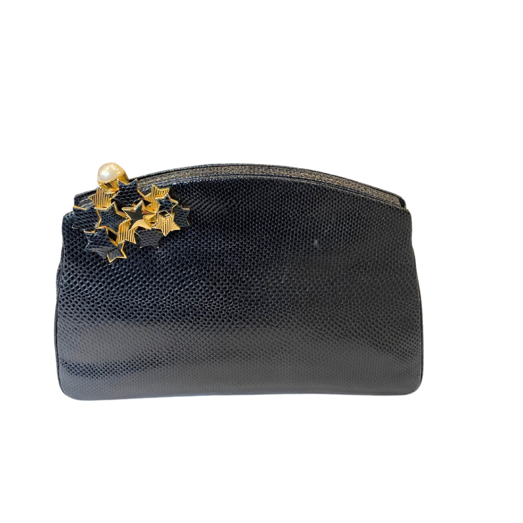 Navy Star Lizard Clutch/crossbody