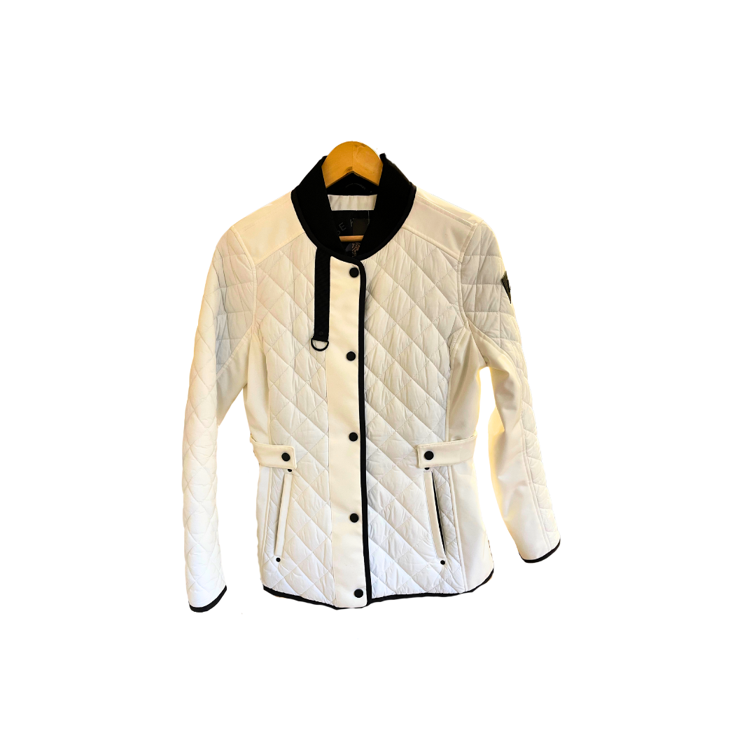 White Diamond Quilted Tailored Riis Eco jacket RRP £425