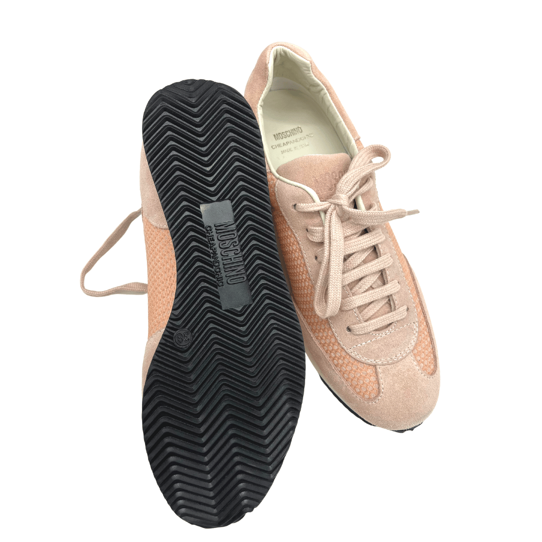 Cheap and Chic Pale Pink Suede Trainer