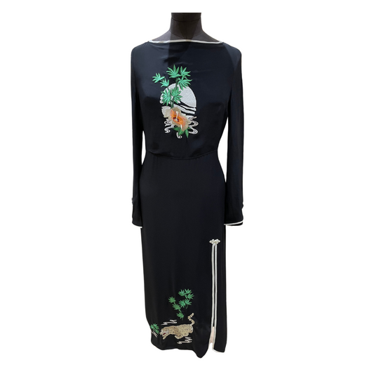 Ruby Black Embroidered Maxi Dress