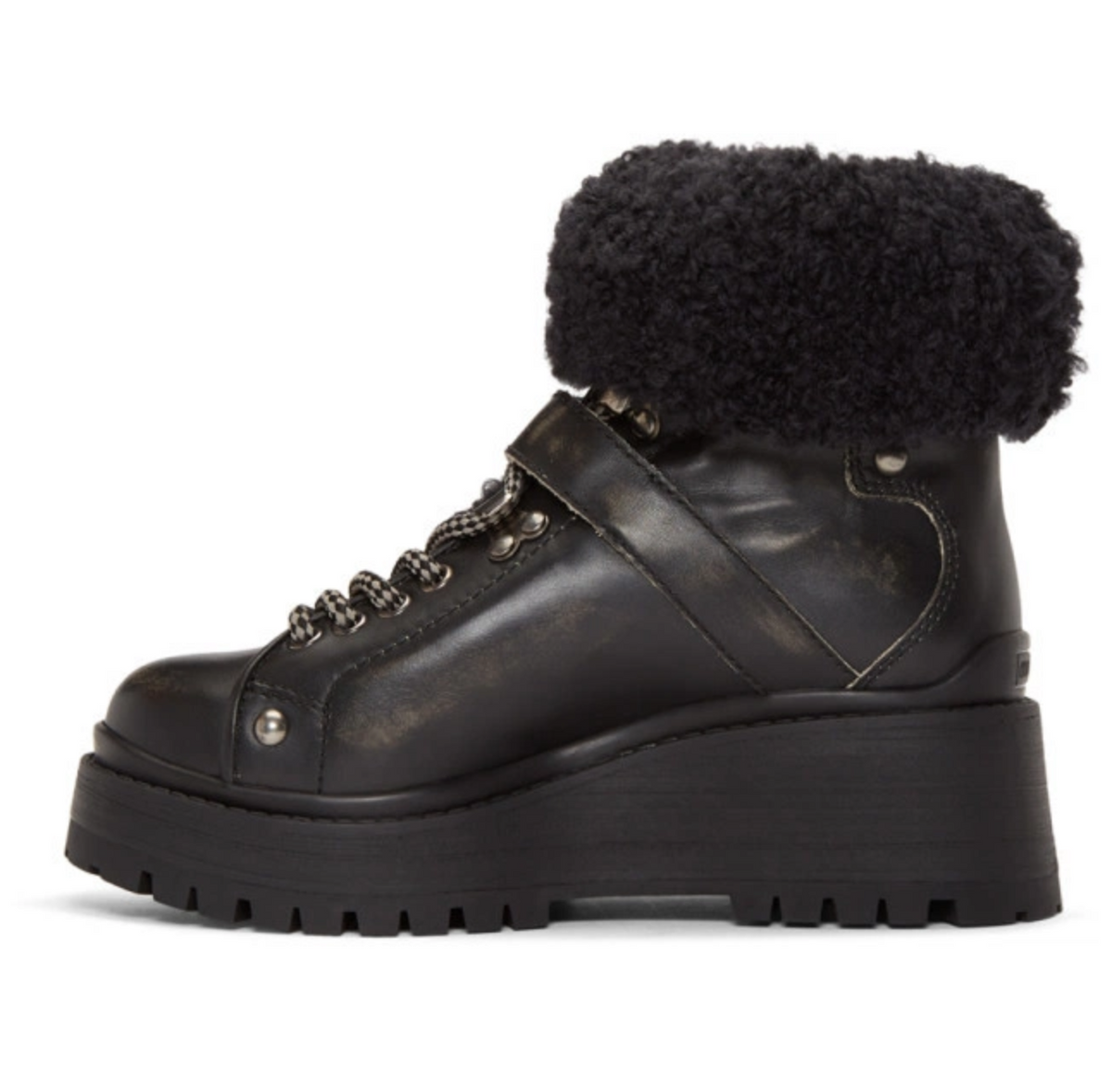 Black Leather Sock Boot