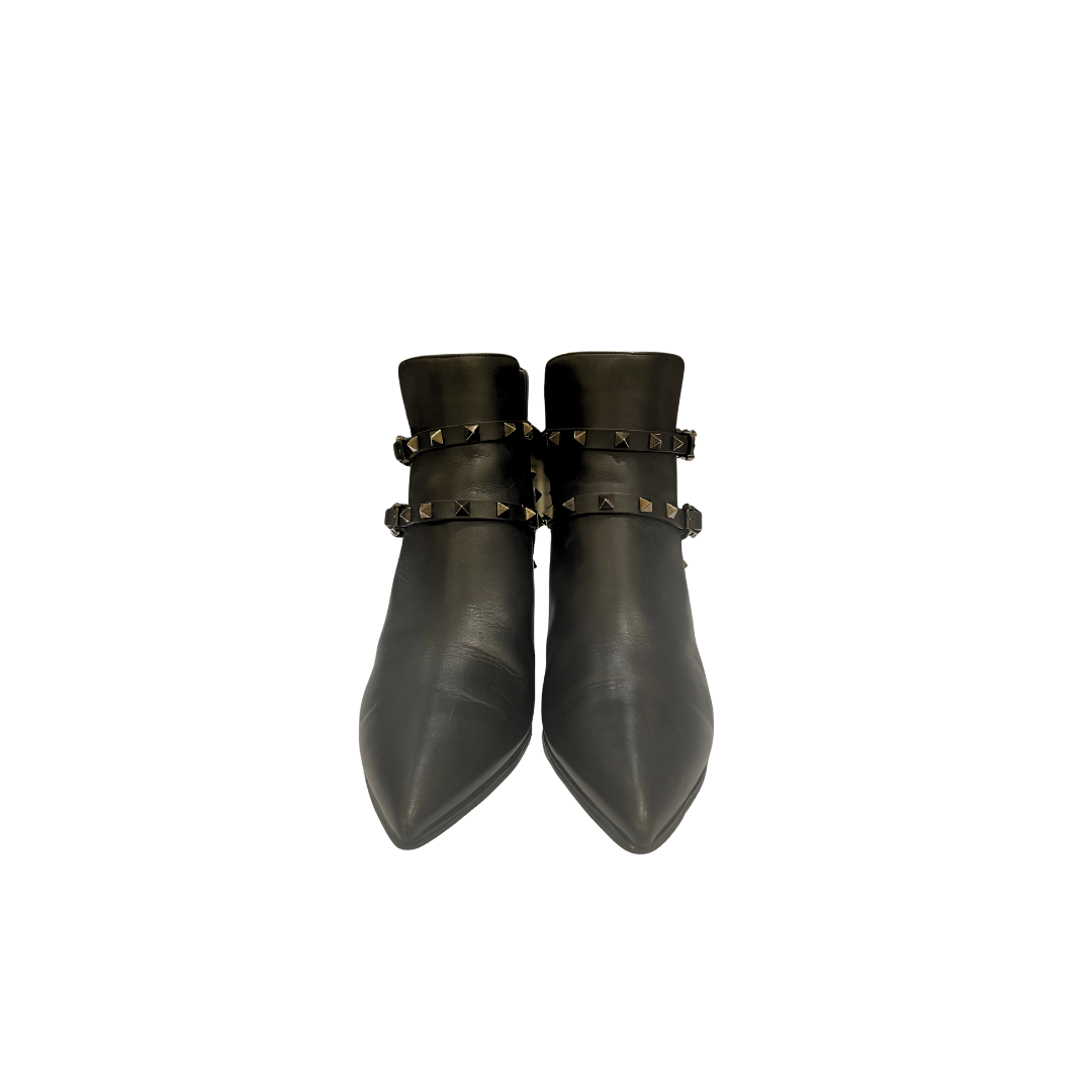 Black Rockstud Ankle Boot