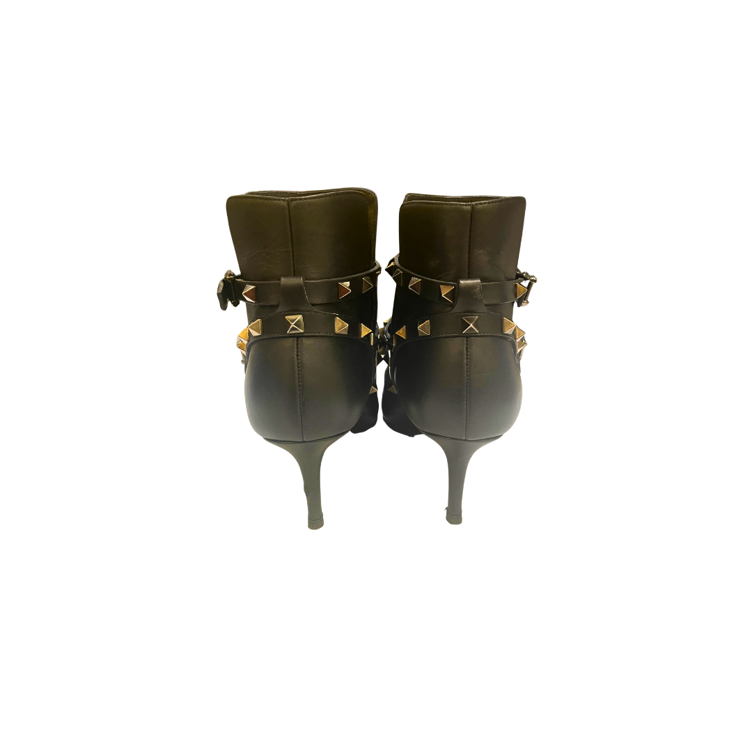 Black Rockstud Ankle Boot