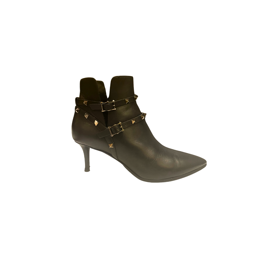 Black Rockstud Ankle Boot