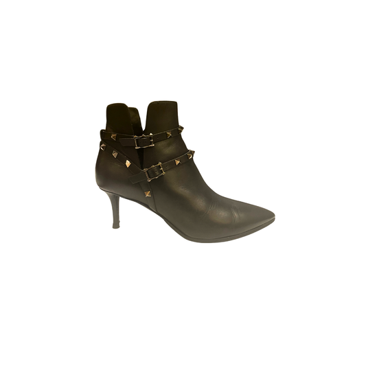 Black Rockstud Ankle Boot