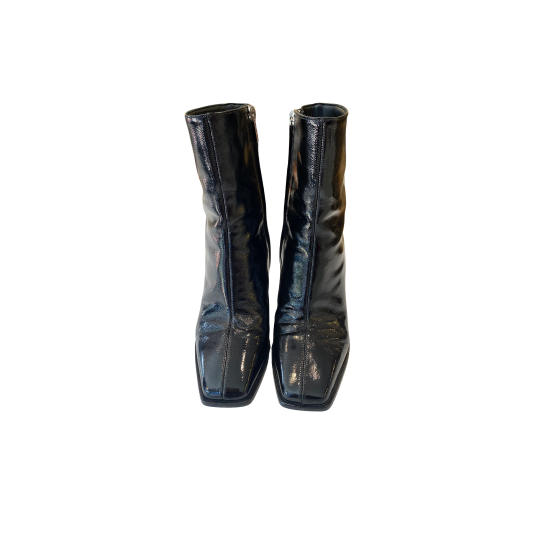 Byrelle 85 Black Patent Ankle Boot