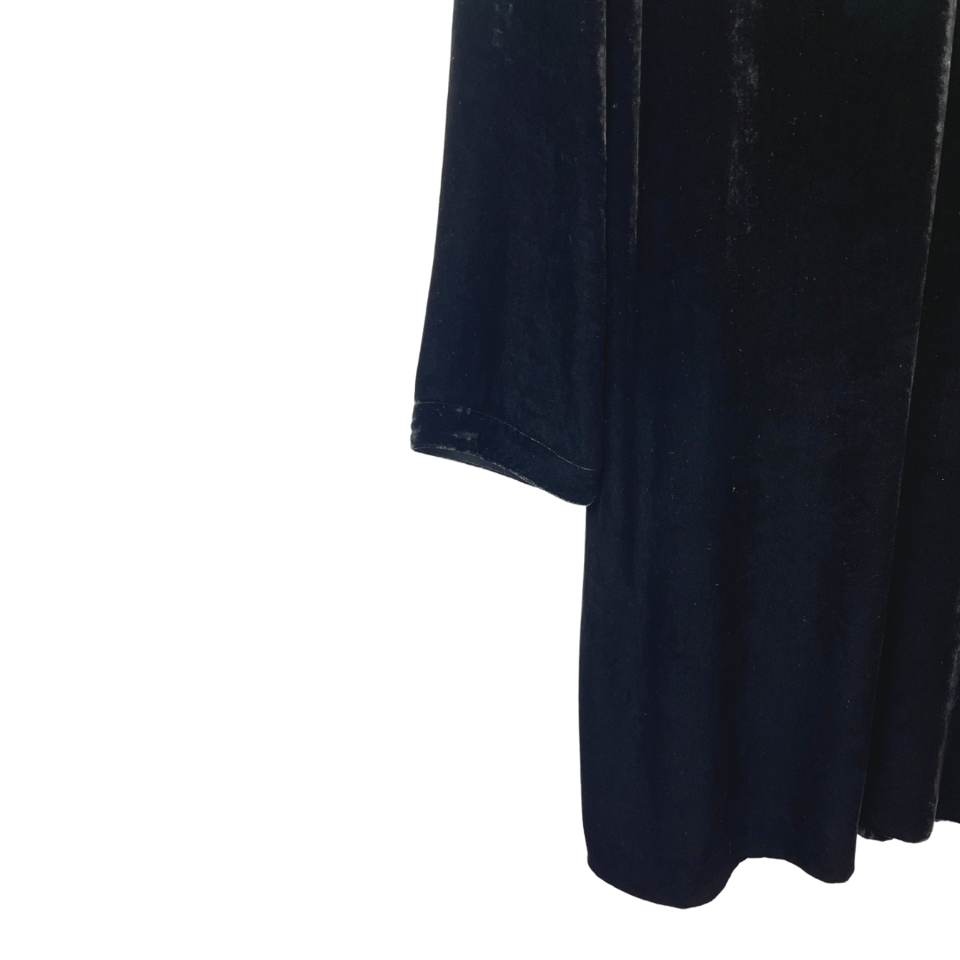 Black Crushed Velvet Tunic Dress